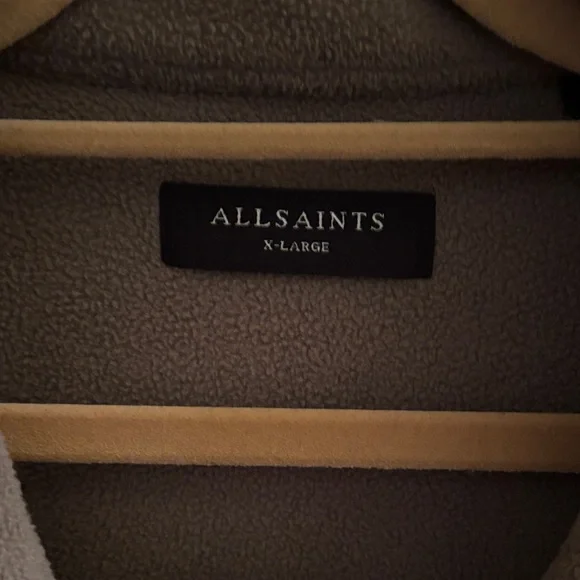 All Saints Clayton Fleece Tan Lightweight Jacket - Picture 11 of 15